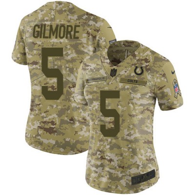 Nike Indianapolis Colts #5 Stephon Gilmore Camo Women's Stitched NFL Limited 2018 Salute to Service Jersey
